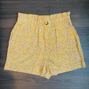 Topshop Yellow Floral Shorts